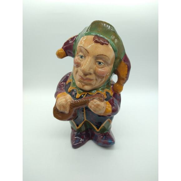 Vintage Staffordshire Jester Jug 7.25” Manor Pottery Toby Character - Picture 6 of 9